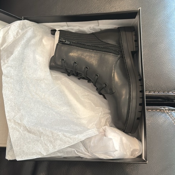 INC International Concepts Kids Black Combat Boots - Picture 3 of 4